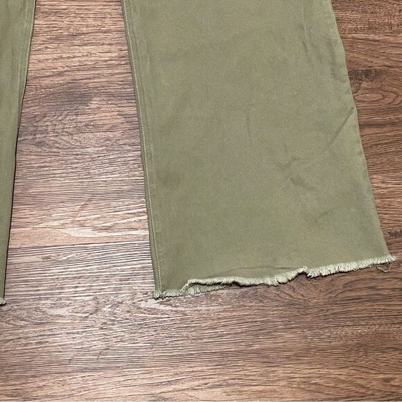 Miss Love Wide Leg High Waist Stretchy Pants Olive Green Size Large - Picture 6 of 10